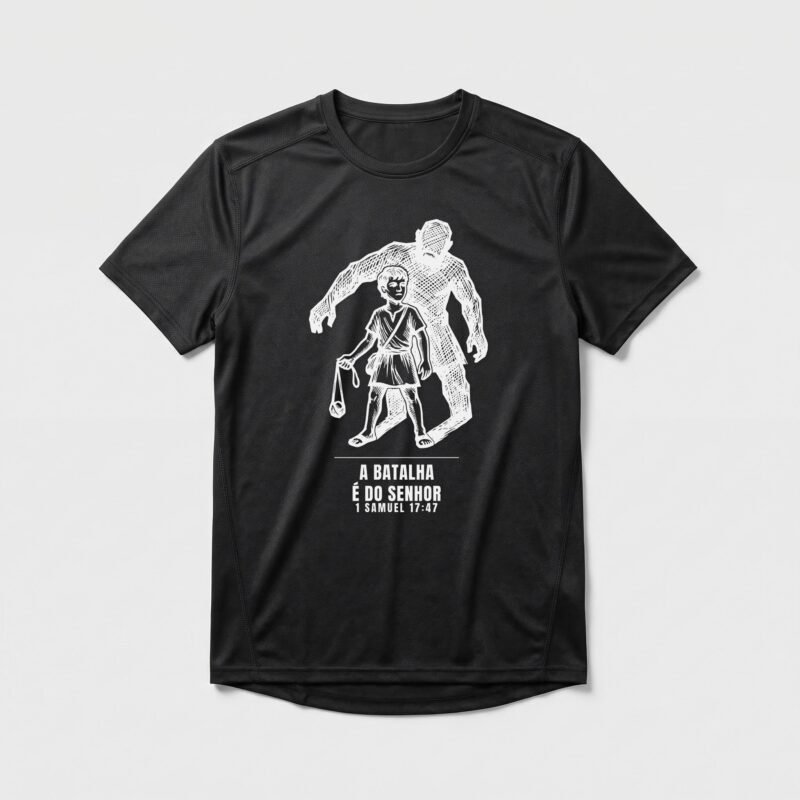 Camiseta Dry Fit Evangélica A Batalha é do Senhor — Coroa de Vida - preta