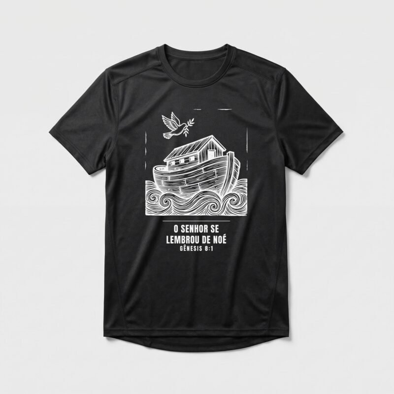 Camiseta Dry Fit Evangélica Arca de Noé — Coroa de Vida - preta