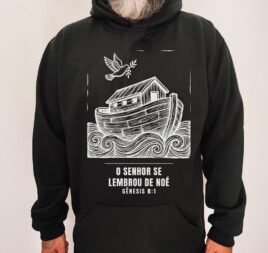 Moletom Evangélico Arca de Noé — Coroa de Vida - preta