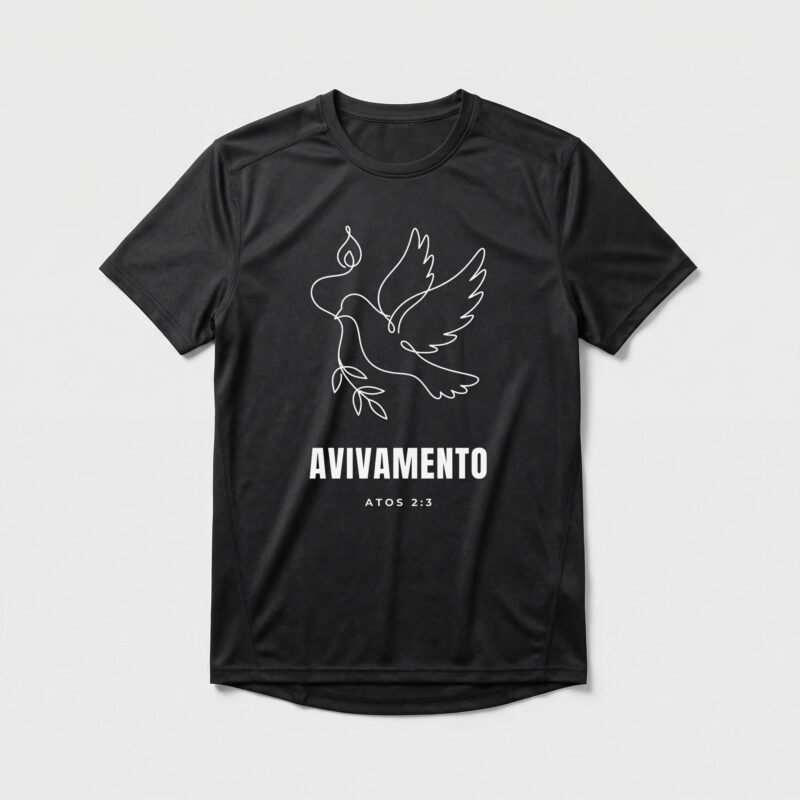 Camiseta Dry Fit Evangélica Avivamento — Coroa de Vida - preta