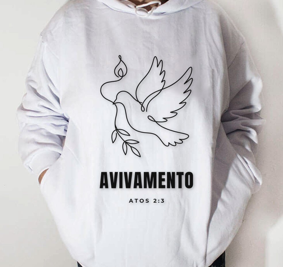 Moletom Evangélico Avivamento — Coroa de Vida - branca