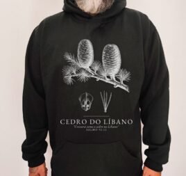 Moletom Evangélico Cedro do Líbano — Coroa de Vida - preta