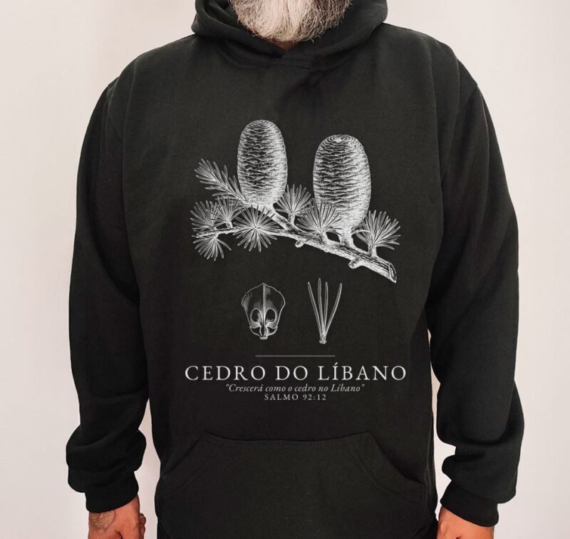 Moletom Evangélico Cedro do Líbano — Coroa de Vida - preta