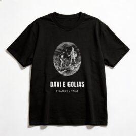 Camiseta Oversized Evangélica Davi e Golias — Coroa de Vida - preta