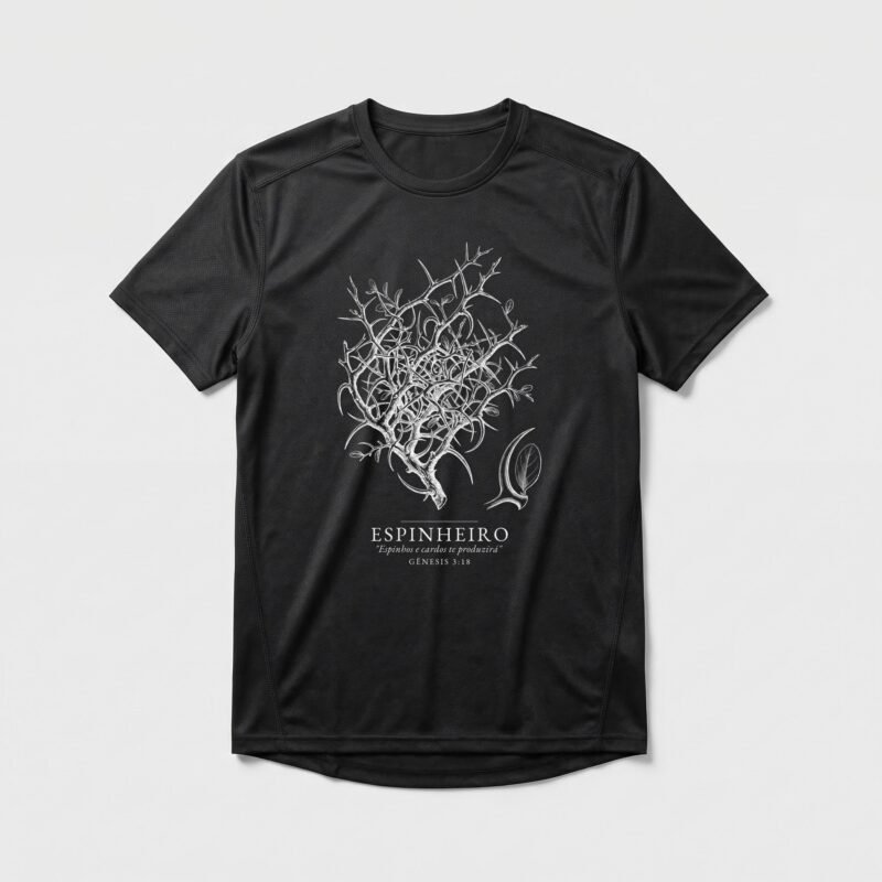 Camiseta Dry Fit Evangélica Espinheiro — Coroa de Vida - preta