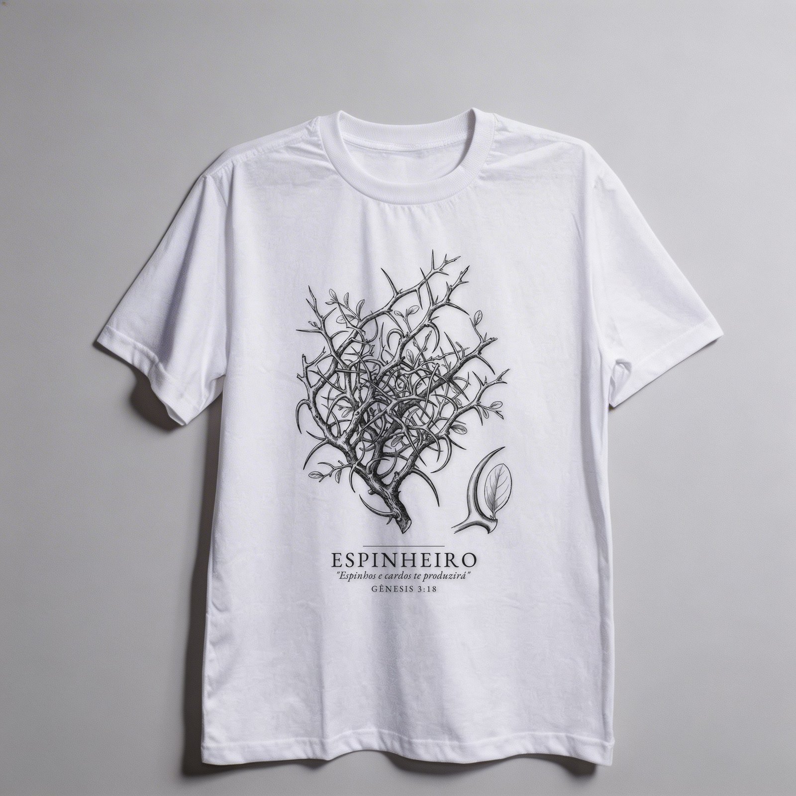 Camiseta Oversized Evangélica Espinheiro — Coroa de Vida - branca