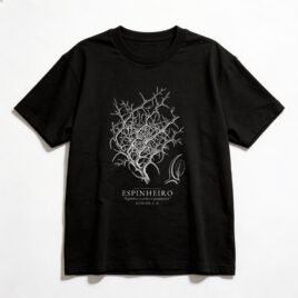 Camiseta Oversized Evangélica Espinheiro — Coroa de Vida - preta