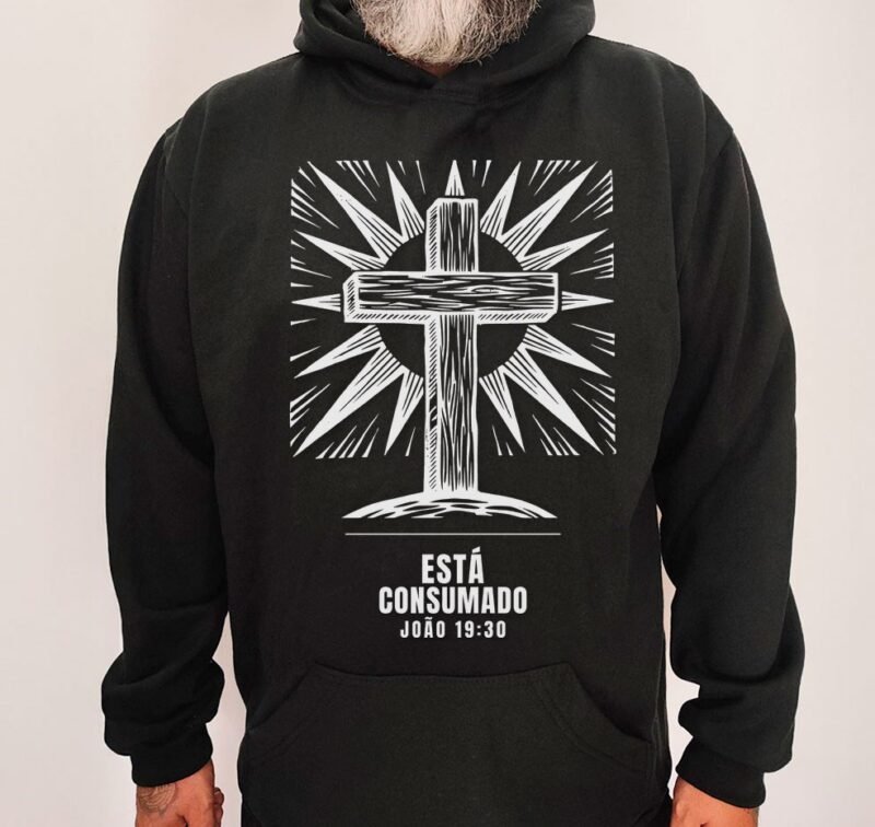 Moletom Evangélico Está Consumado — Coroa de Vida - preta