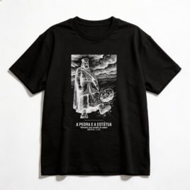 Camiseta Oversized Evangélica A Estátua de Daniel — Coroa de Vida - preta