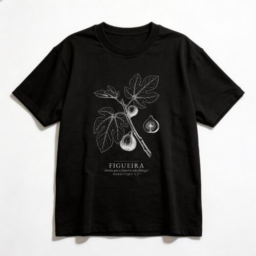 Camiseta Oversized Evangélica Figueira — Coroa de Vida - preta