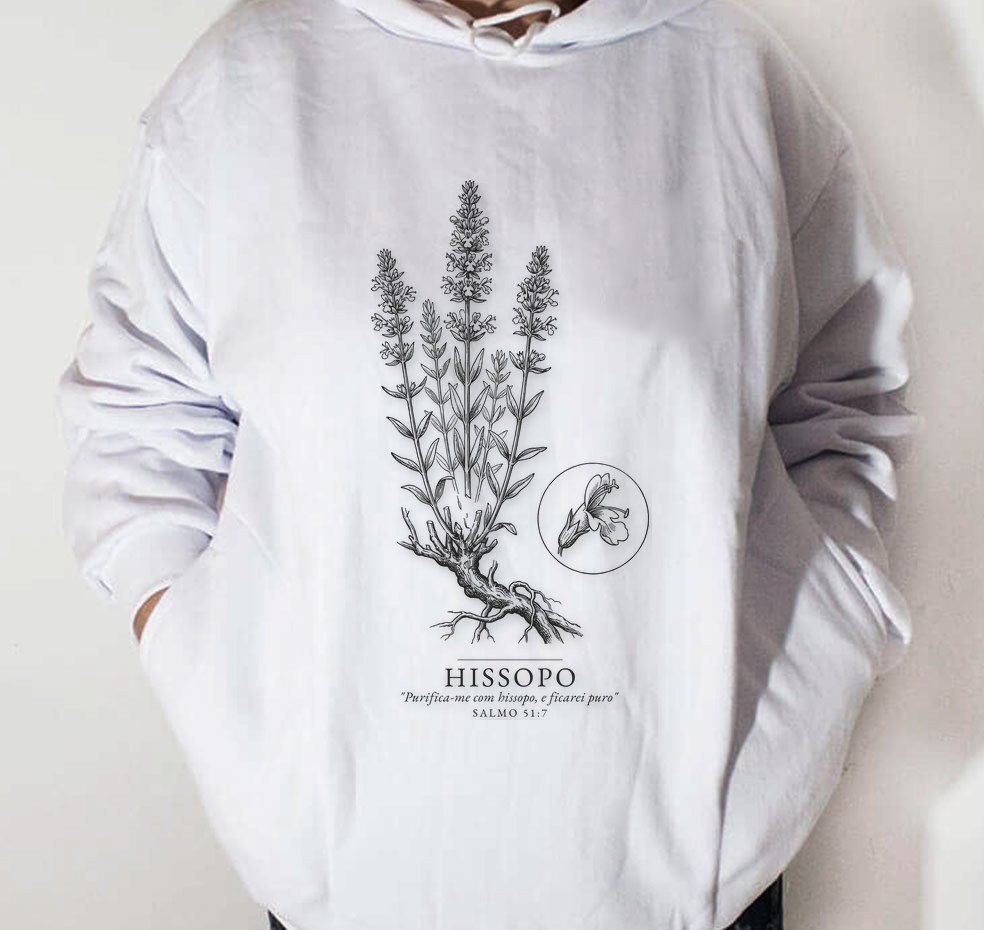 Moletom Evangélico Hissopo — Coroa de Vida - branca