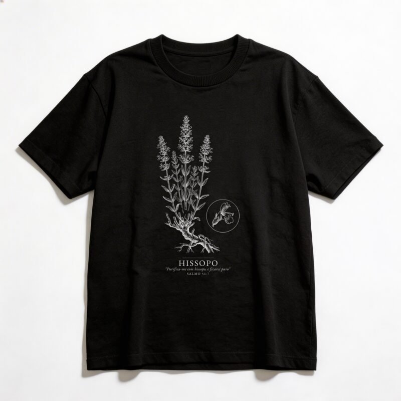 Camiseta Oversized Evangélica Hissopo — Coroa de Vida - preta