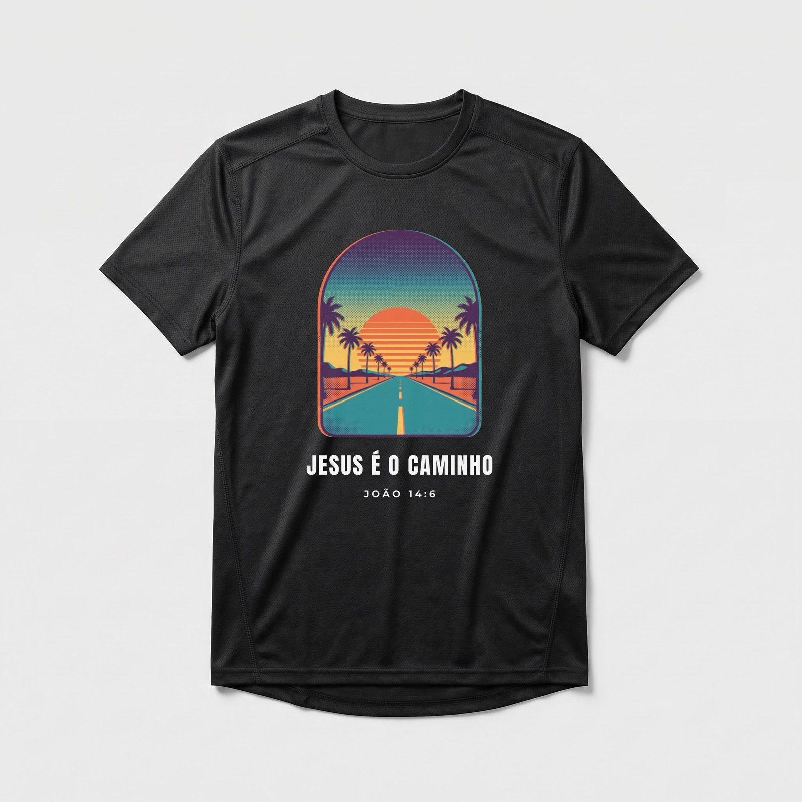 Camiseta Dry Fit Evangélica Jesus é o Caminho — Coroa de Vida - preta
