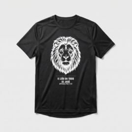 Camiseta Dry Fit Evangélica Leão de Judá — Coroa de Vida - preta