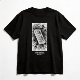 Camiseta Oversized Evangélica O Livro dos Sete Selos — Coroa de Vida - preta