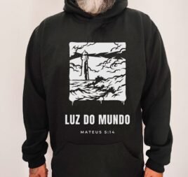 Moletom Evangélico Luz do Mundo — Coroa de Vida - preta
