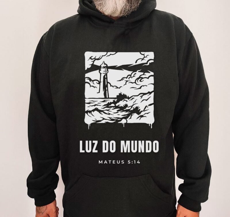 Moletom Evangélico Luz do Mundo — Coroa de Vida - preta
