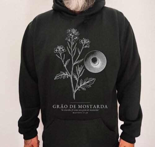 Moletom Evangélico Grão de Mostarda — Coroa de Vida - preta
