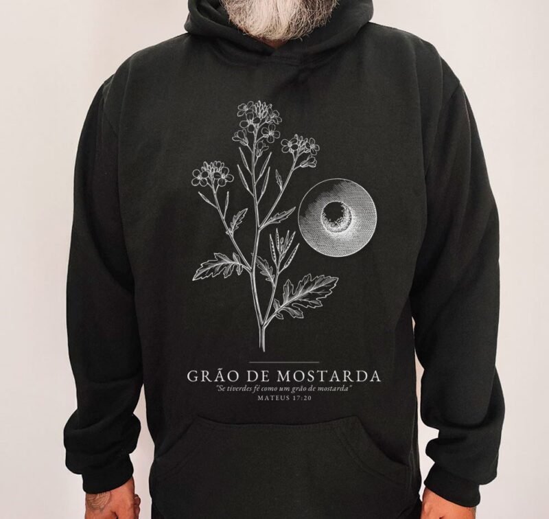 Moletom Evangélico Grão de Mostarda — Coroa de Vida - preta
