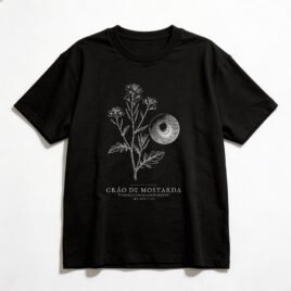 Camiseta Oversized Evangélica Grão de Mostarda — Coroa de Vida - preta