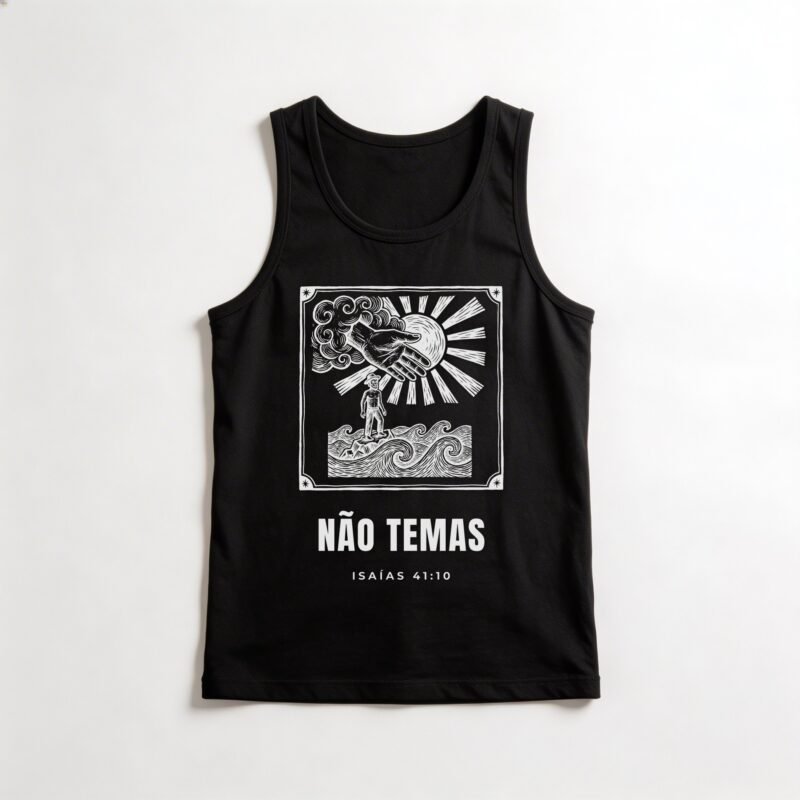 Regata Evangélica Não Temas — Coroa de Vida - preta