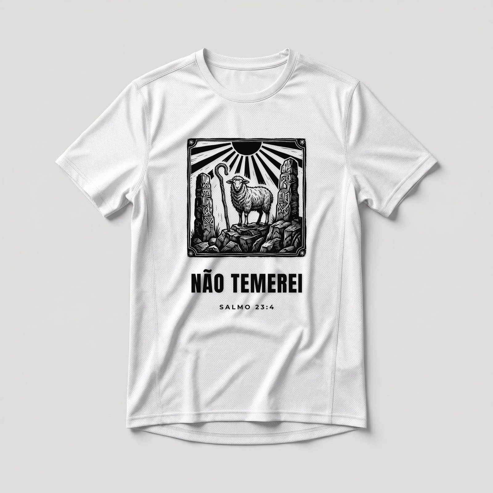 Camiseta Dry Fit Evangélica Não Temerei — Coroa de Vida - branca