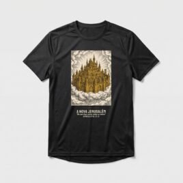 Camiseta Dry Fit Evangélica Nova Jerusalém — Coroa de Vida - preta