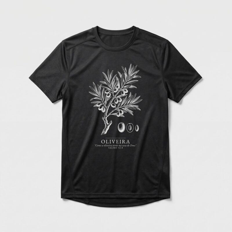 Camiseta Dry Fit Evangélica Oliveira Verde — Coroa de Vida - preta