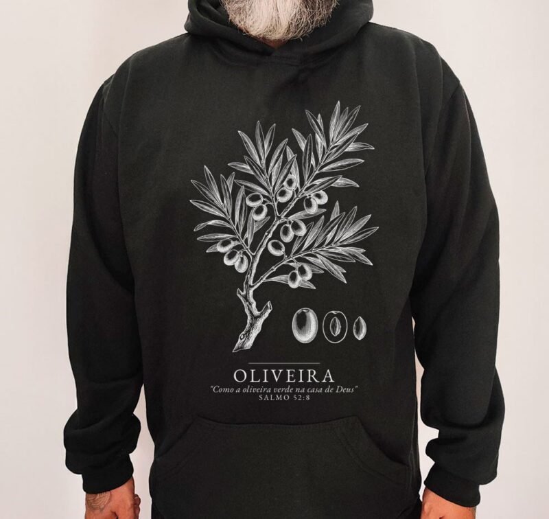 Moletom Evangélico Oliveira Verde — Coroa de Vida - preta