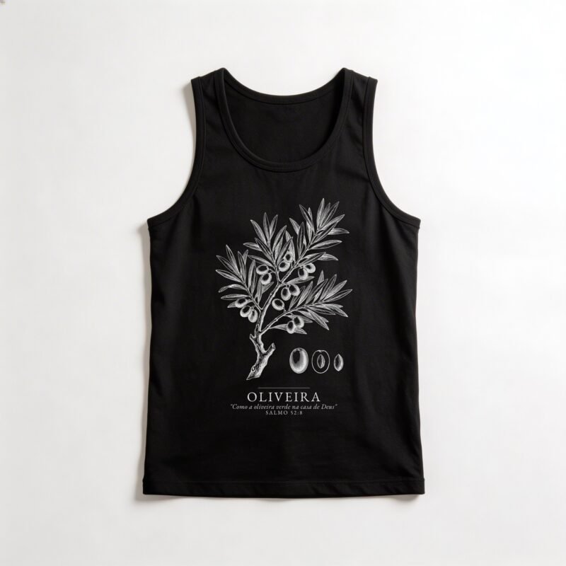 Regata Evangélica Oliveira Verde — Coroa de Vida - preta