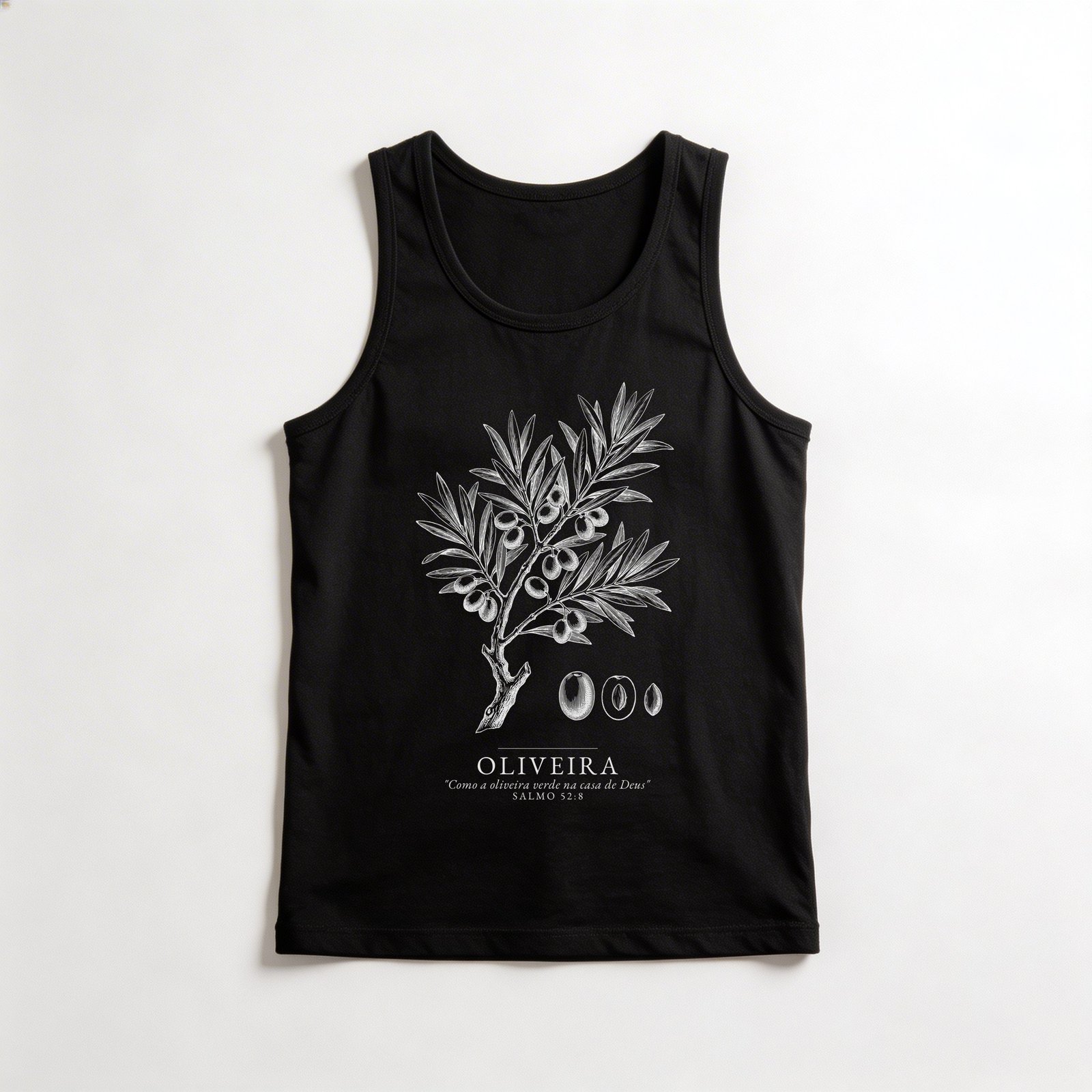 Regata Evangélica Oliveira Verde — Coroa de Vida - preta