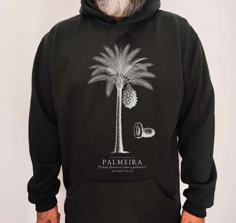 Moletom Evangélico Palmeira — Coroa de Vida - preta