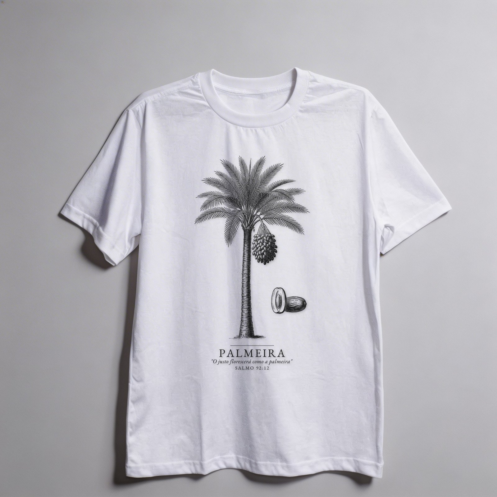 Camiseta Oversized Evangélica Palmeira — Coroa de Vida - branca