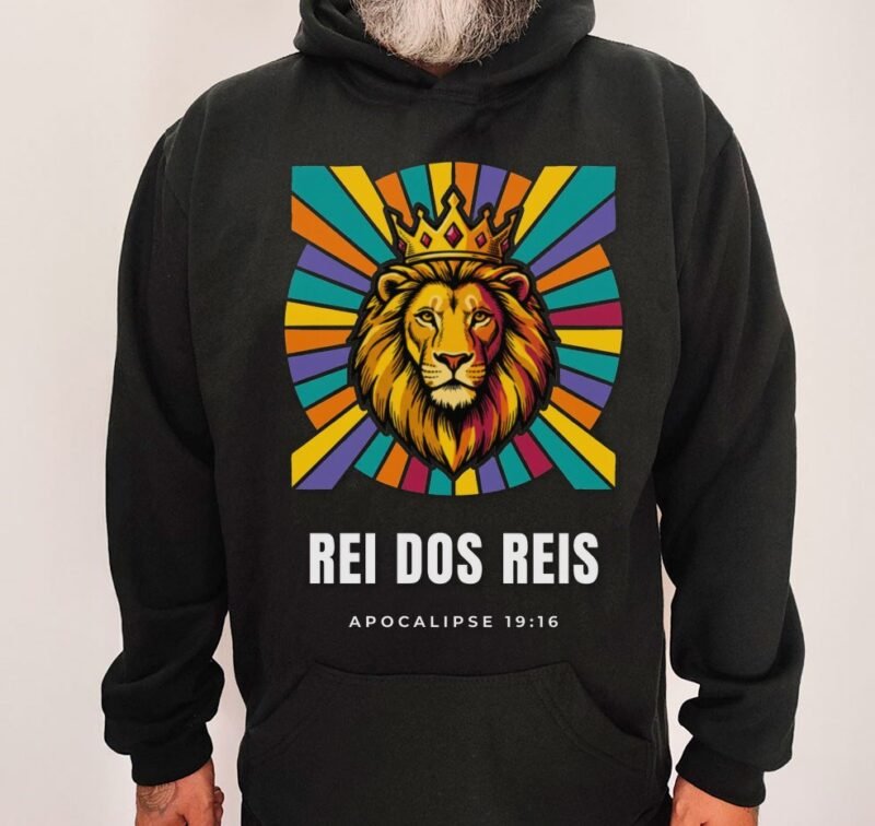 Moletom Evangélico Rei dos Reis — Coroa de Vida - preta