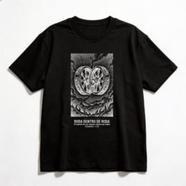 Camiseta Oversized Evangélica Rodas de Ezequiel — Coroa de Vida - preta