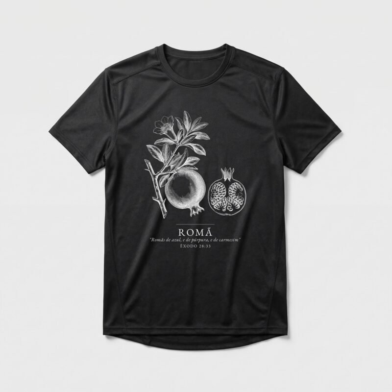 Camiseta Dry Fit Evangélica Romã — Coroa de Vida - preta
