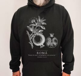 Moletom Evangélico Romã — Coroa de Vida - preta