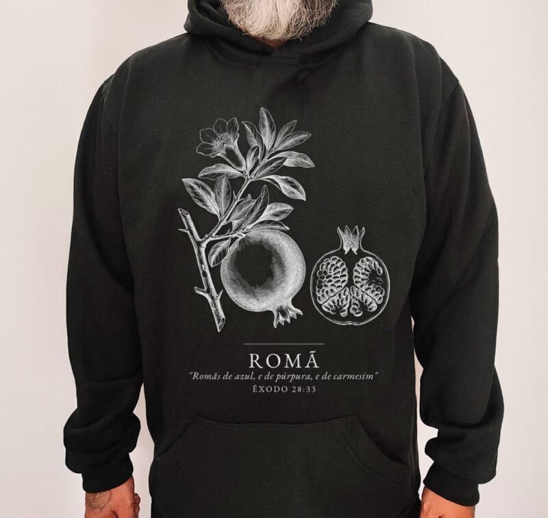 Moletom Evangélico Romã — Coroa de Vida - preta
