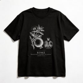 Camiseta Oversized Evangélica Romã — Coroa de Vida - preta