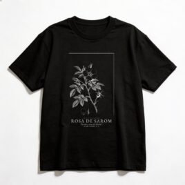 Camiseta Oversized Evangélica Rosa de Sarom — Coroa de Vida - preta