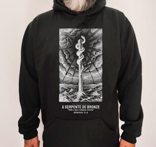 Moletom Evangélico Serpente de Bronze — Coroa de Vida - preta