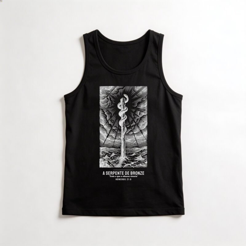 Regata Evangélica Serpente de Bronze — Coroa de Vida - preta