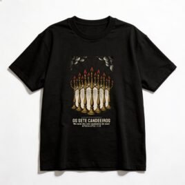 Camiseta Oversized Evangélica Os Sete Candeeiros — Coroa de Vida - preta