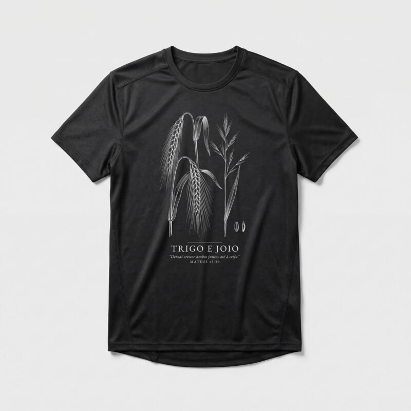Camiseta Dry Fit Evangélica Trigo e Joio — Coroa de Vida - preta