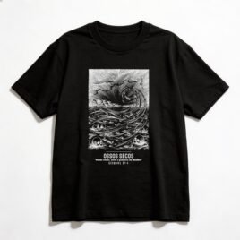 Camiseta Oversized Evangélica Vale dos Ossos Secos — Coroa de Vida - preta