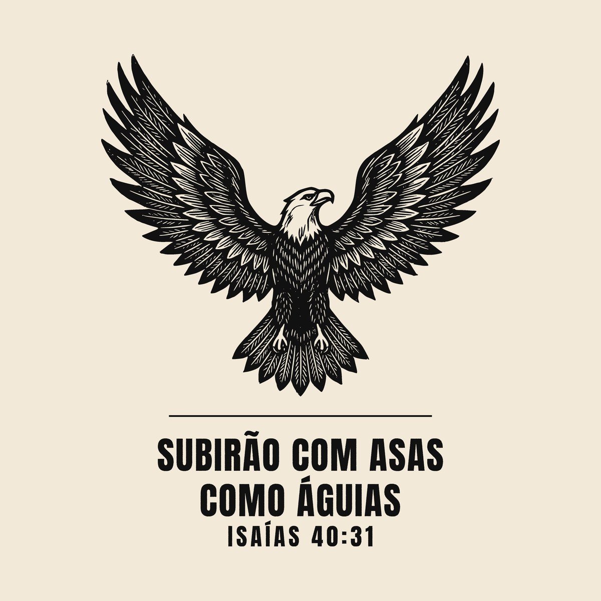 Camiseta evangélica Asas como Águias — Coroa de Vida - detalhe da estampa