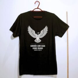 Camiseta evangélica Asas como Águias — Coroa de Vida - preta