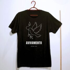Camiseta evangélica Avivamento — Coroa de Vida - preta