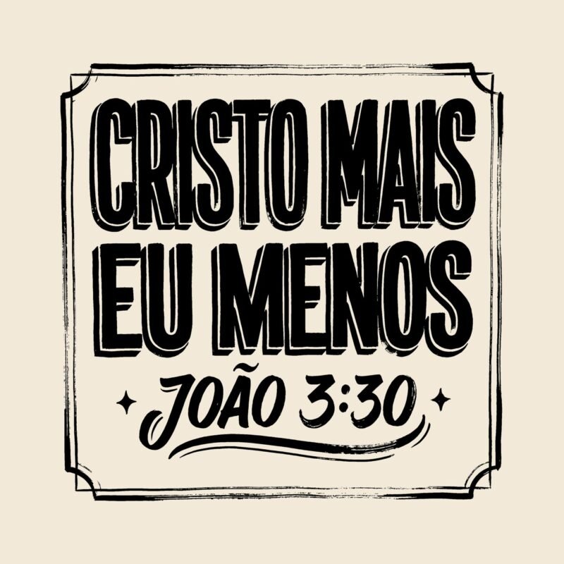Camiseta evangélica Cristo Mais, Eu Menos — Coroa de Vida - detalhe da estampa