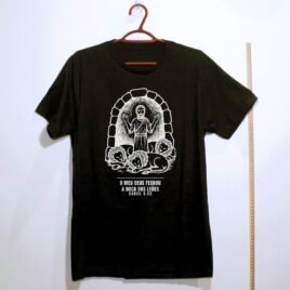 Camiseta evangélica Daniel na Cova dos Leões — Coroa de Vida - preta